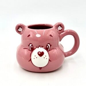 Care Bears Love-a-Lot Bear 15oz 3D‎ Sculpted Ceramic Mug Pink Silver Buffalo